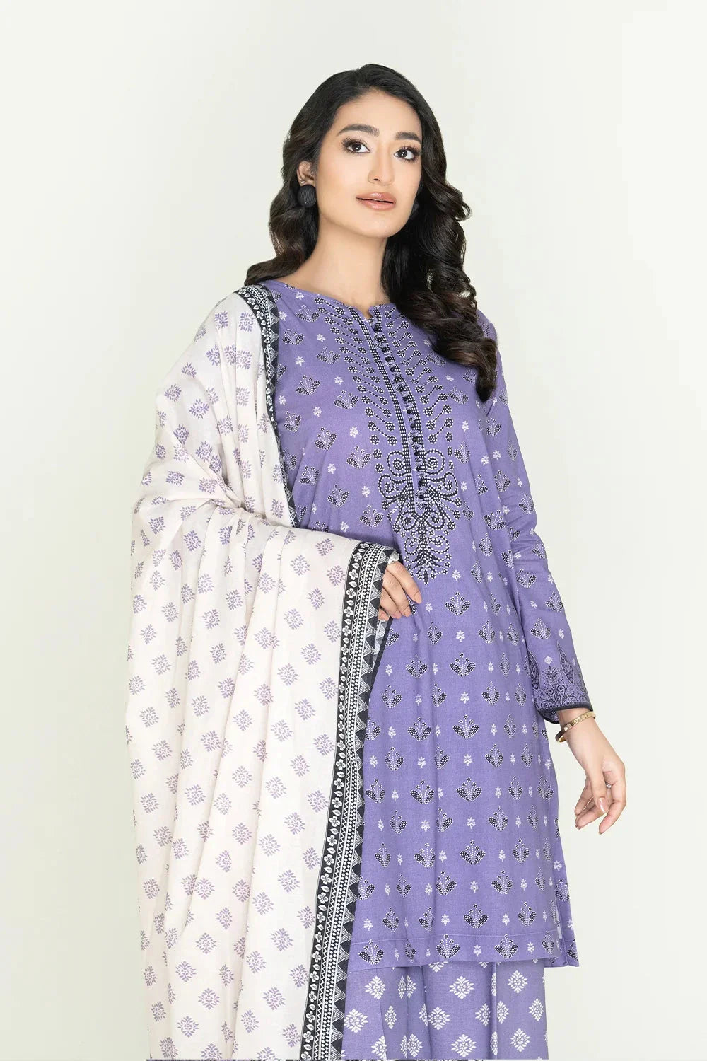 3PC Unstitched Printed Lawn Suit | KLA-3717 Printed KHAS STORES 