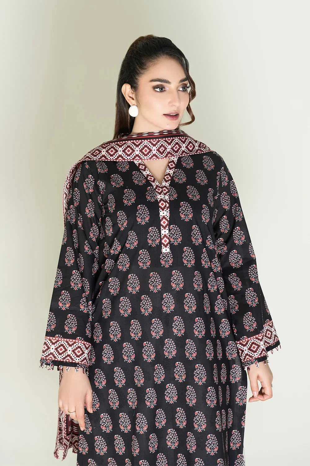 3PC Unstitched Printed Lawn Suit | KLA-3719 Printed KHAS STORES 