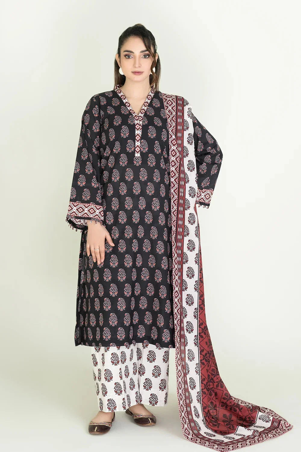 3PC Unstitched Printed Lawn Suit | KLA-3719 Printed KHAS STORES 