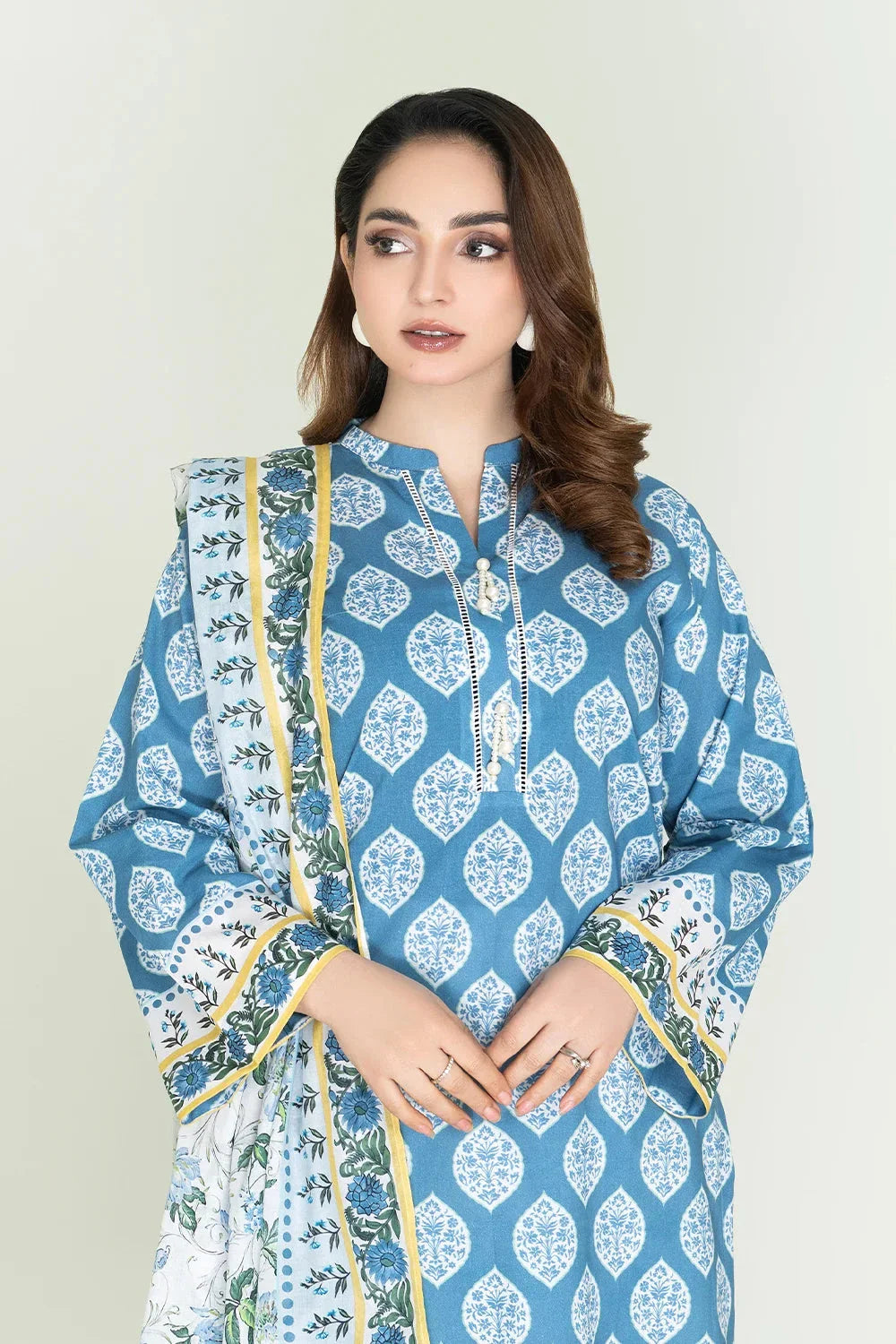 3PC Unstitched Printed Lawn Suit | KLA-3721 Printed KHAS STORES 
