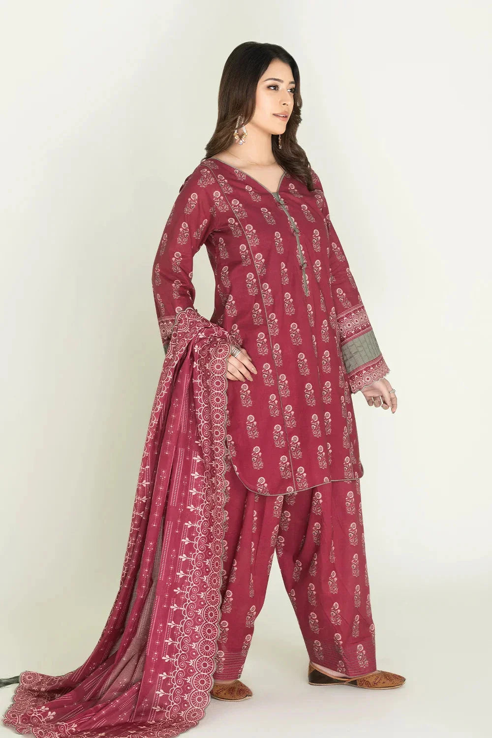 3PC Unstitched Printed Lawn Suit | KLA-3735 Printed KHAS STORES 