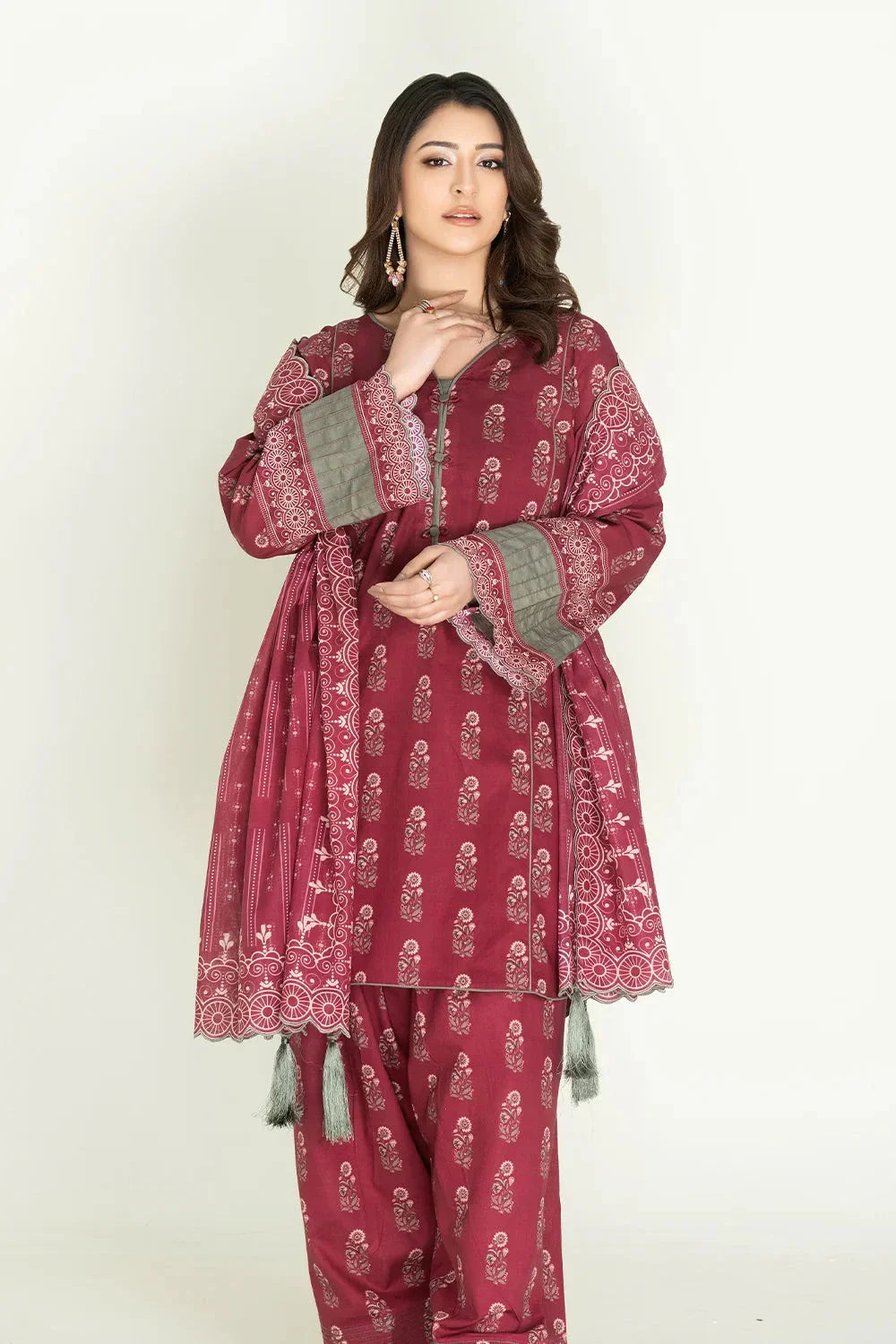 3PC Unstitched Printed Lawn Suit | KLA-3735 Printed KHAS STORES 