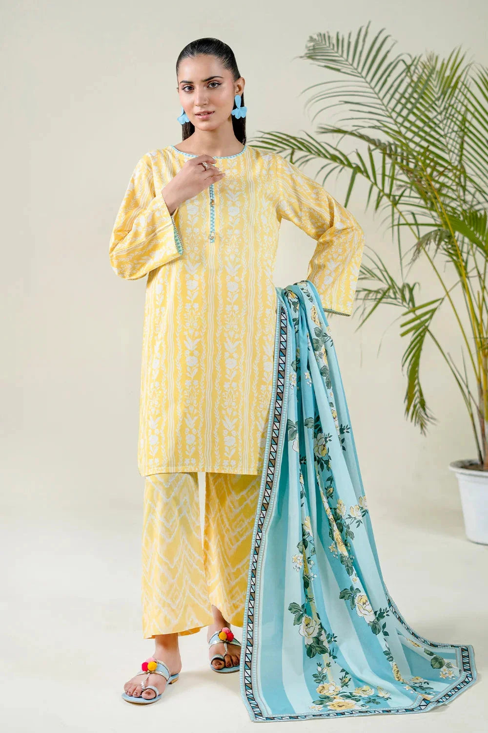 3PC Unstitched Printed Lawn Suit | KLA-3745 Printed KHAS STORES 