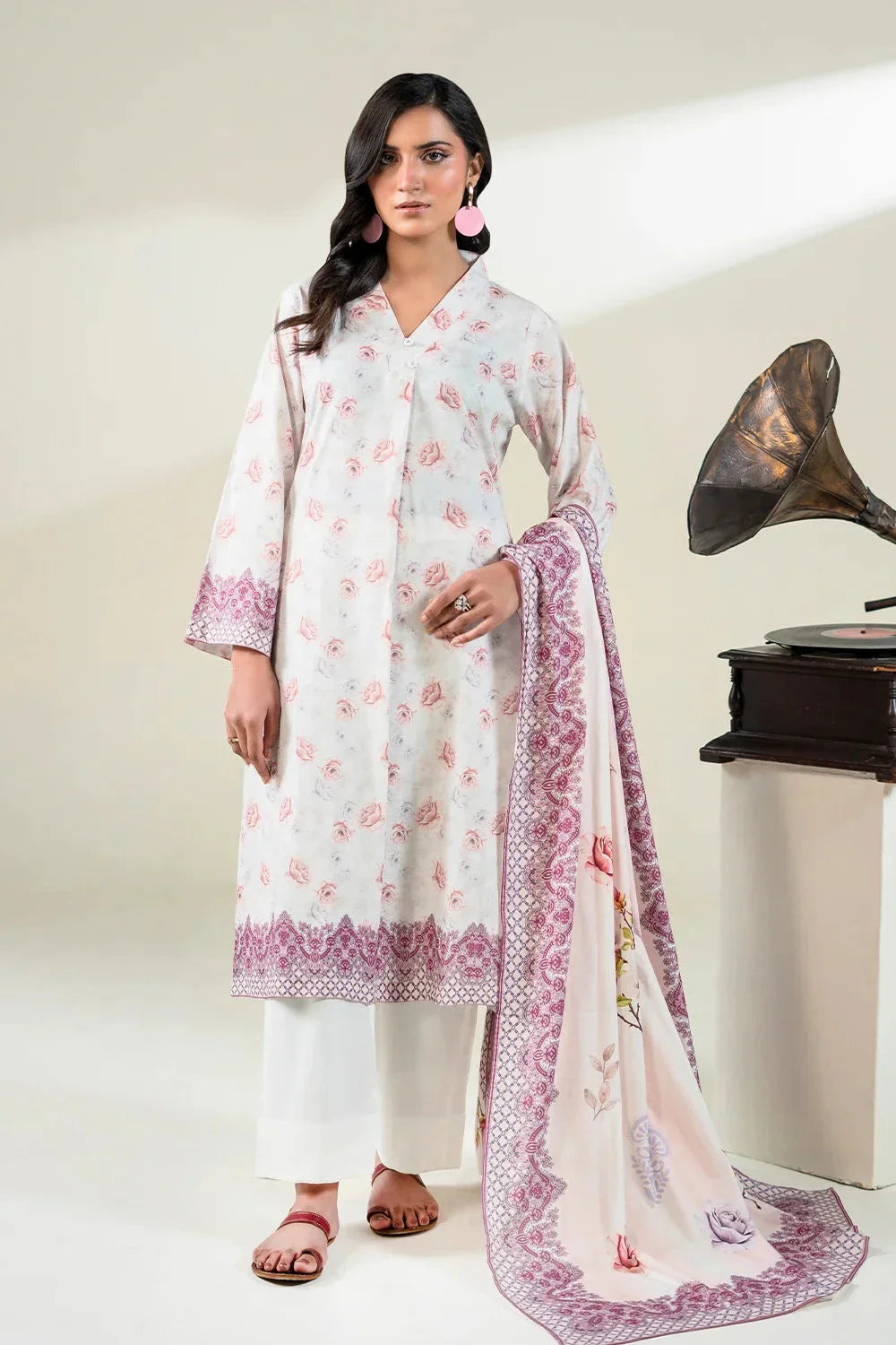 3PC Unstitched Printed Lawn Suit | KLA-3757 Printed KHAS STORES 