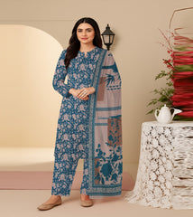 PRINTED KHADDAR WITH WOOL SHAWL 3 PCS SUIT IP-0008