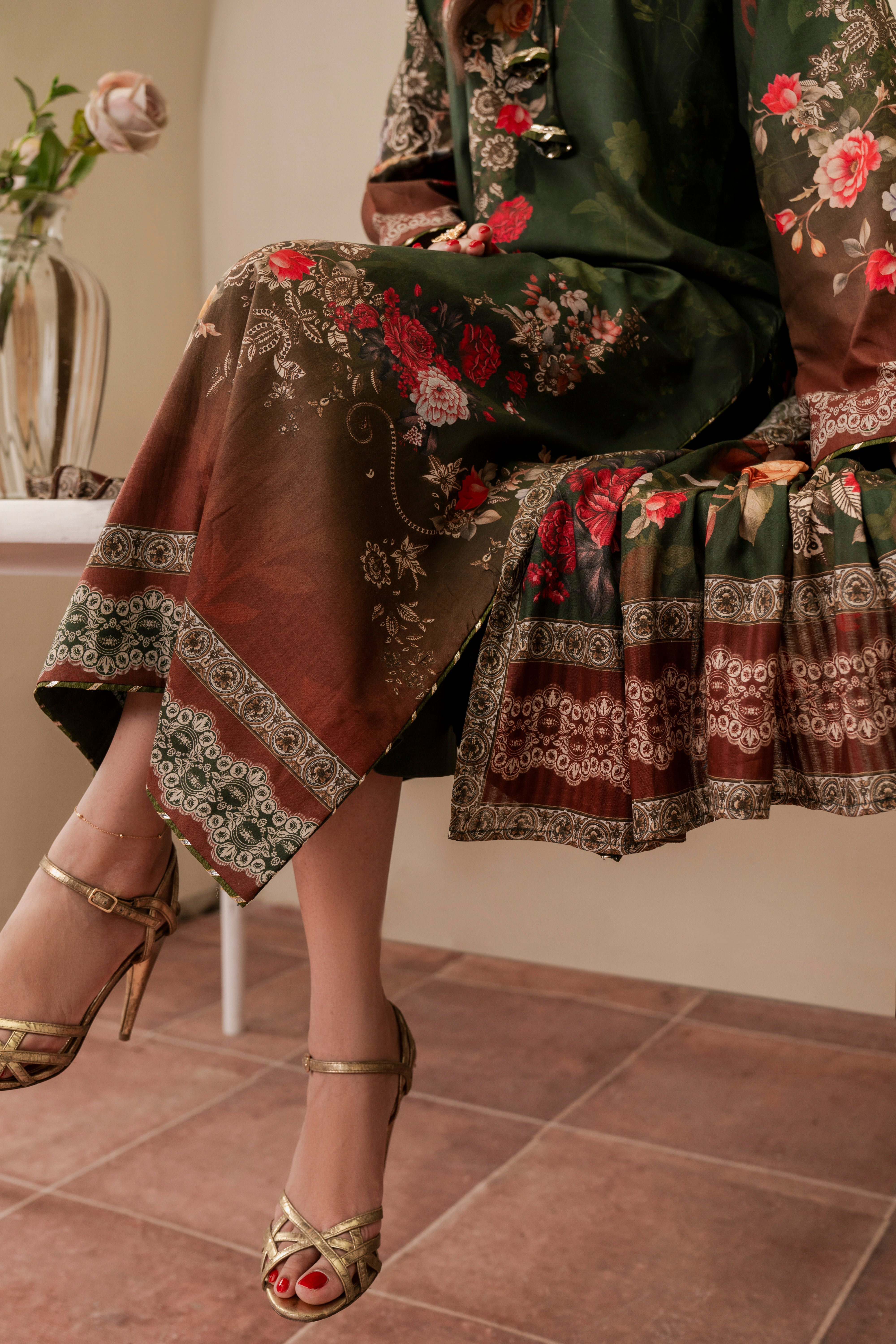 Resham Unstitched Cambric 3 Pcs Printed Suit D740