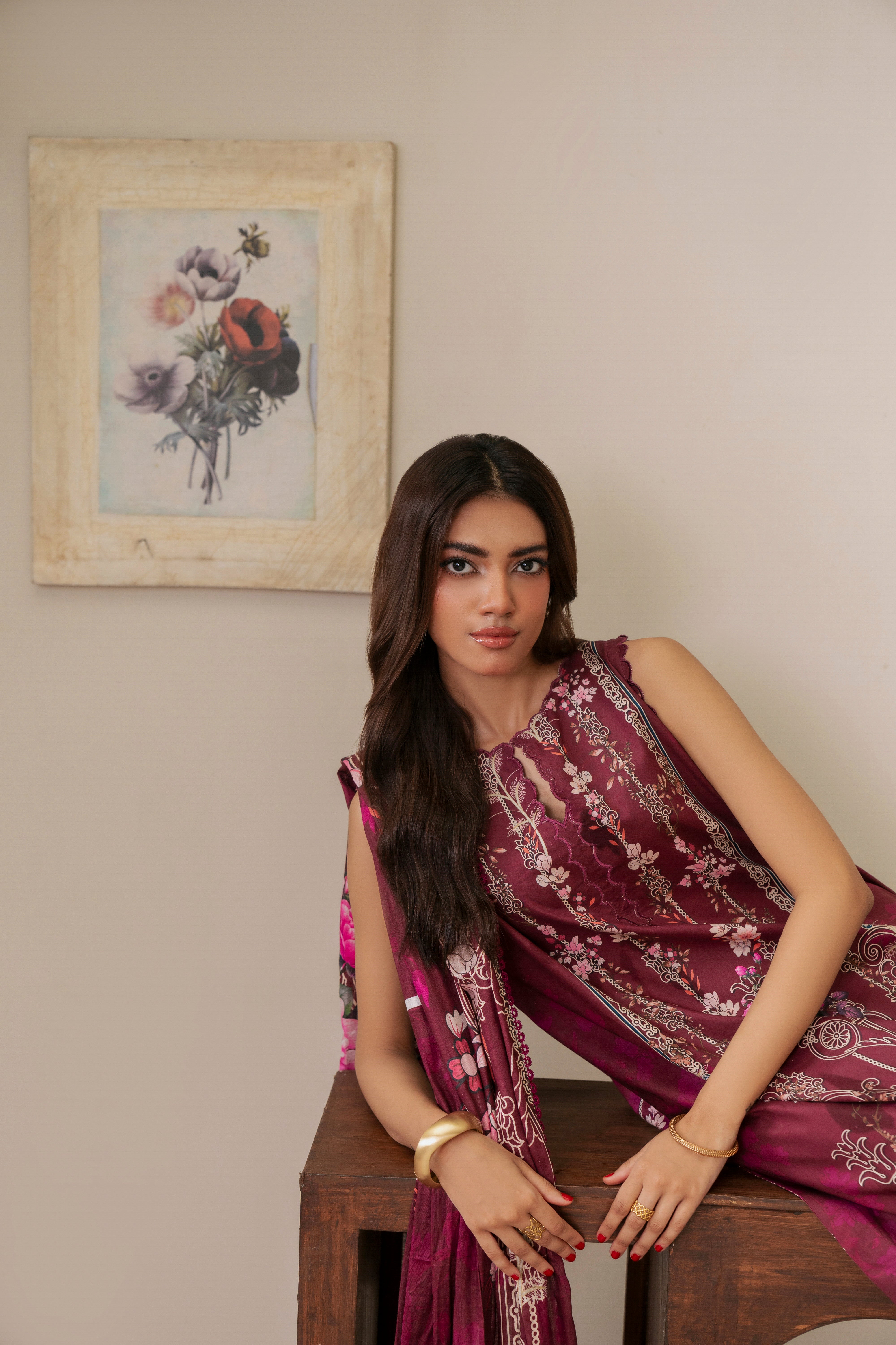 Resham Unstitched Cambric 3 Pcs Printed Suit D750