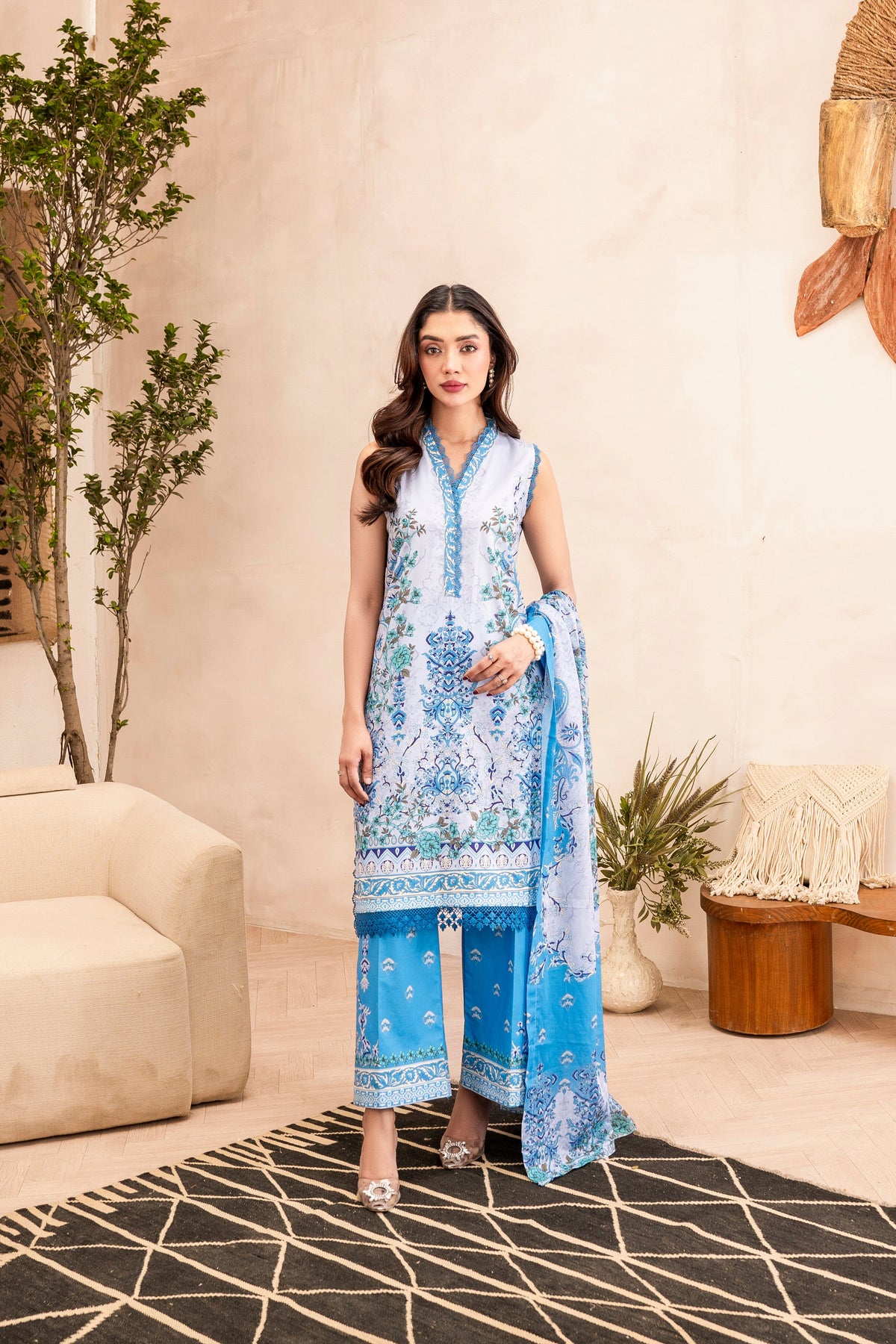 Printed - Lawn - 3pc - D128