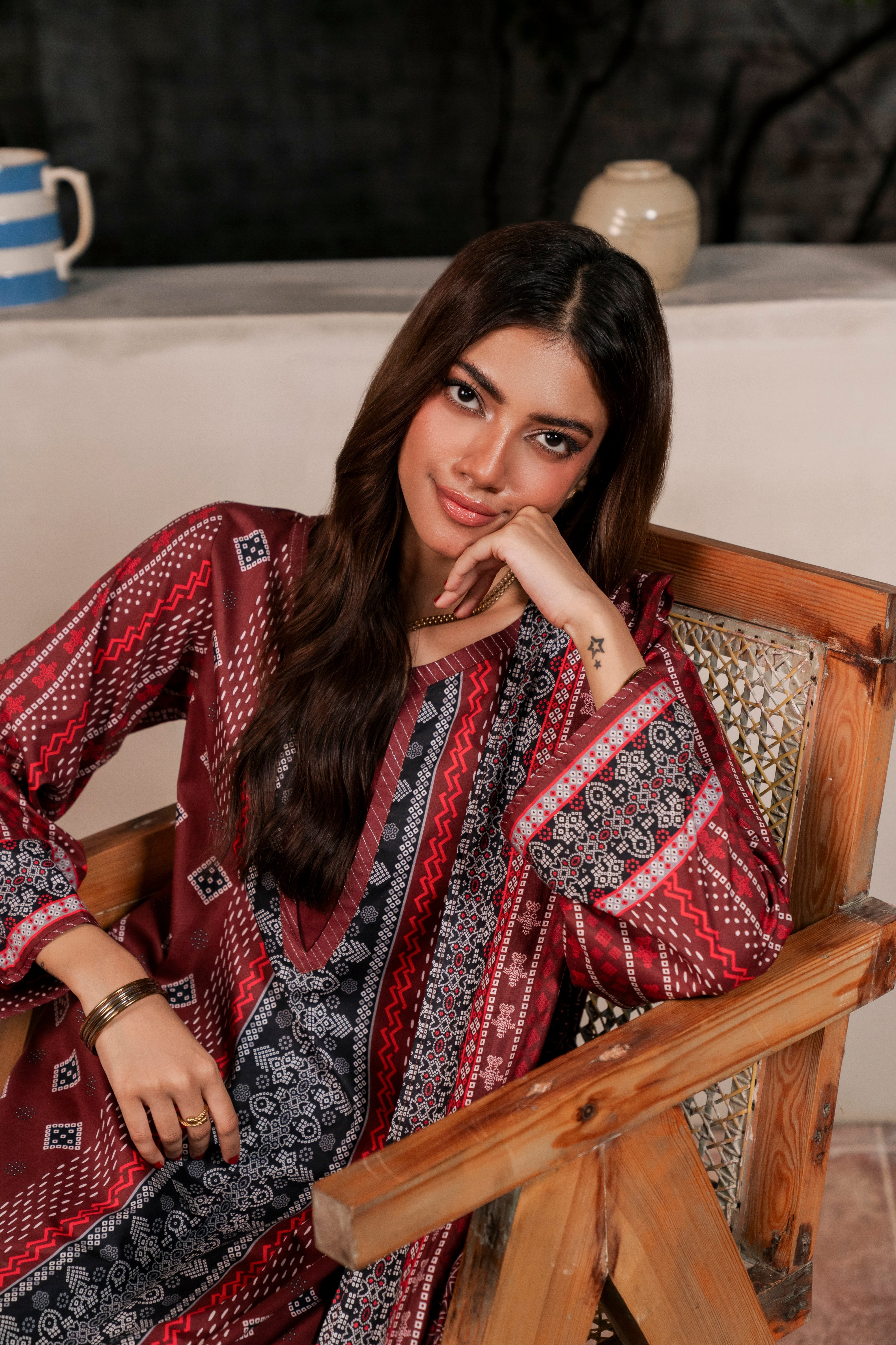 Resham Unstitched Cambric 3 Pcs Printed Suit D741