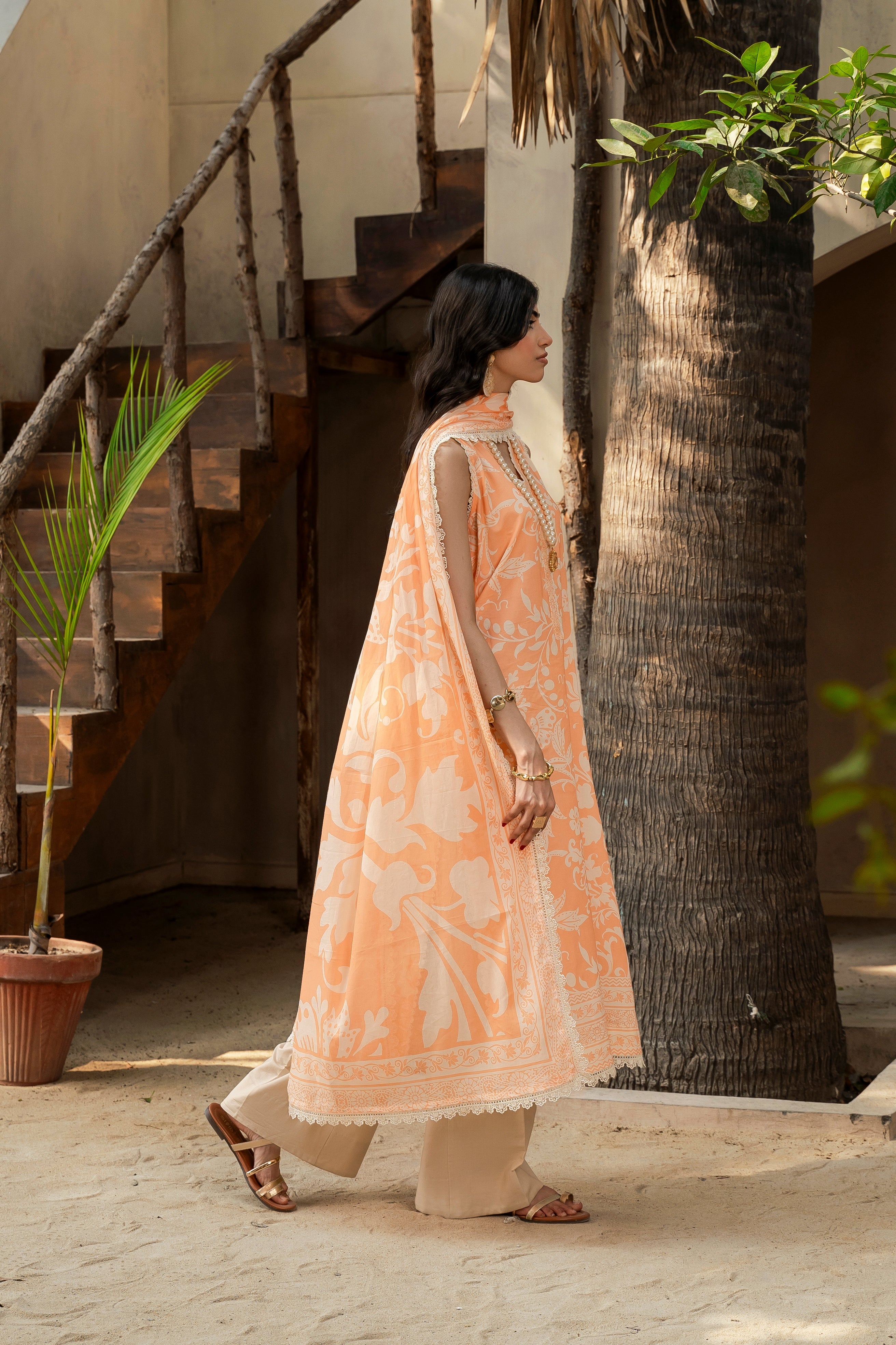 Printed - Lawn - 3pc - D144 - Tarracotta