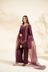 PLUM ROYALE | 3PC STITCHED