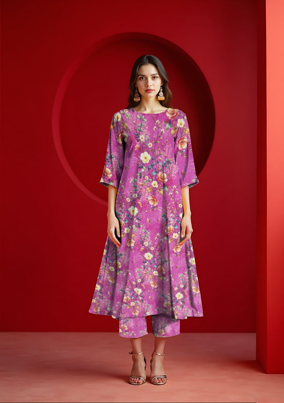 2 Pc Printed Linen Unstitched Suit IP-204