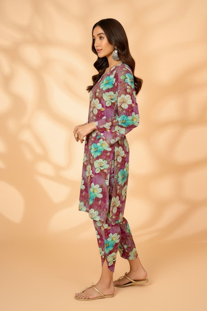 2 Pc Printed Linen Unstitched Suit IP-206